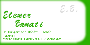 elemer banati business card