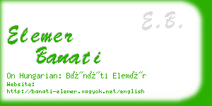 elemer banati business card